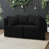vidaXL Patio Corner Sofa Black - 2 of 4