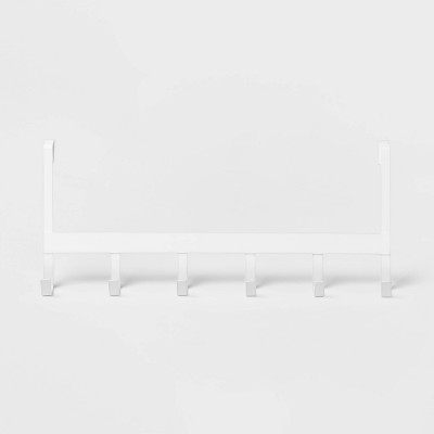 Unique Bargains Washroom Plastic Over Door Wardrobe Mount Clothes Hooks And  Hangers White 1 Pc : Target