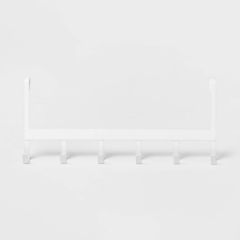 Heavy Duty Over The Door 6 Hooks Rail Matte White - Brightroom™ : Target