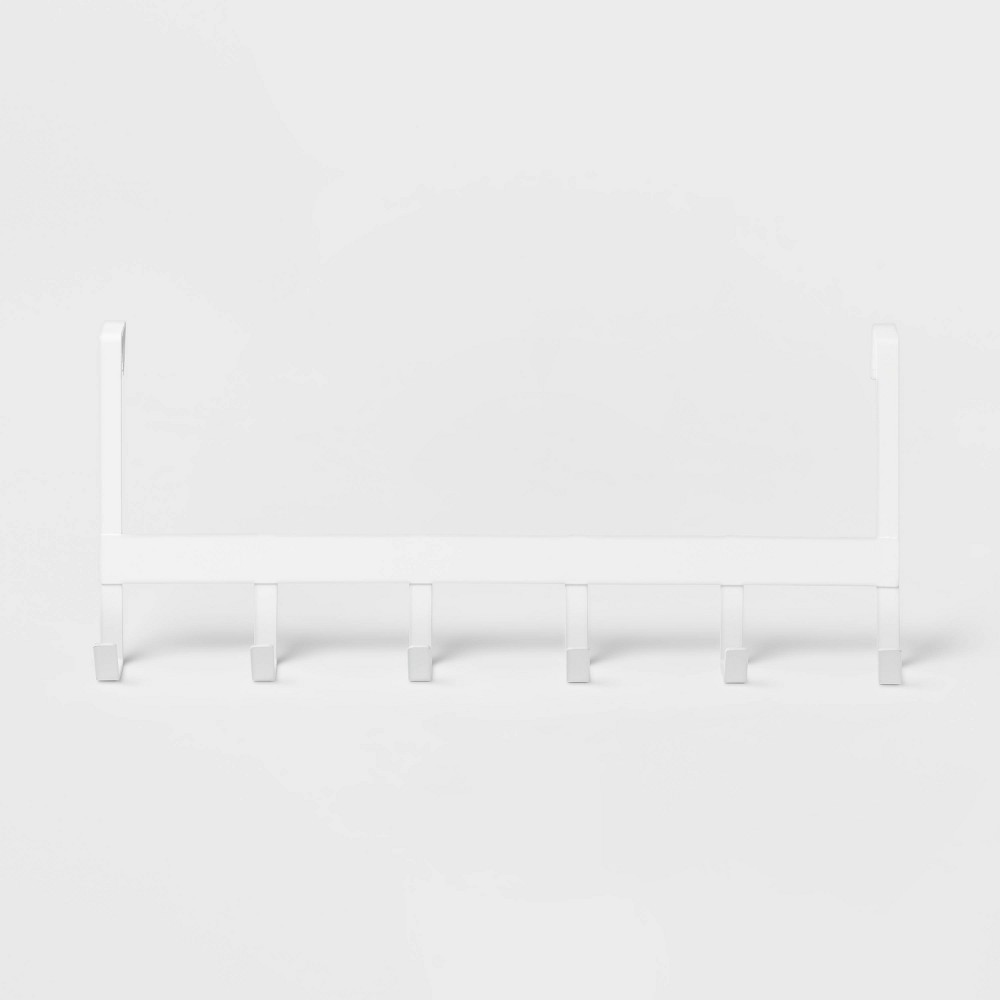 Large Over the Door Hook 6 Hooks Matte White - Brightroom