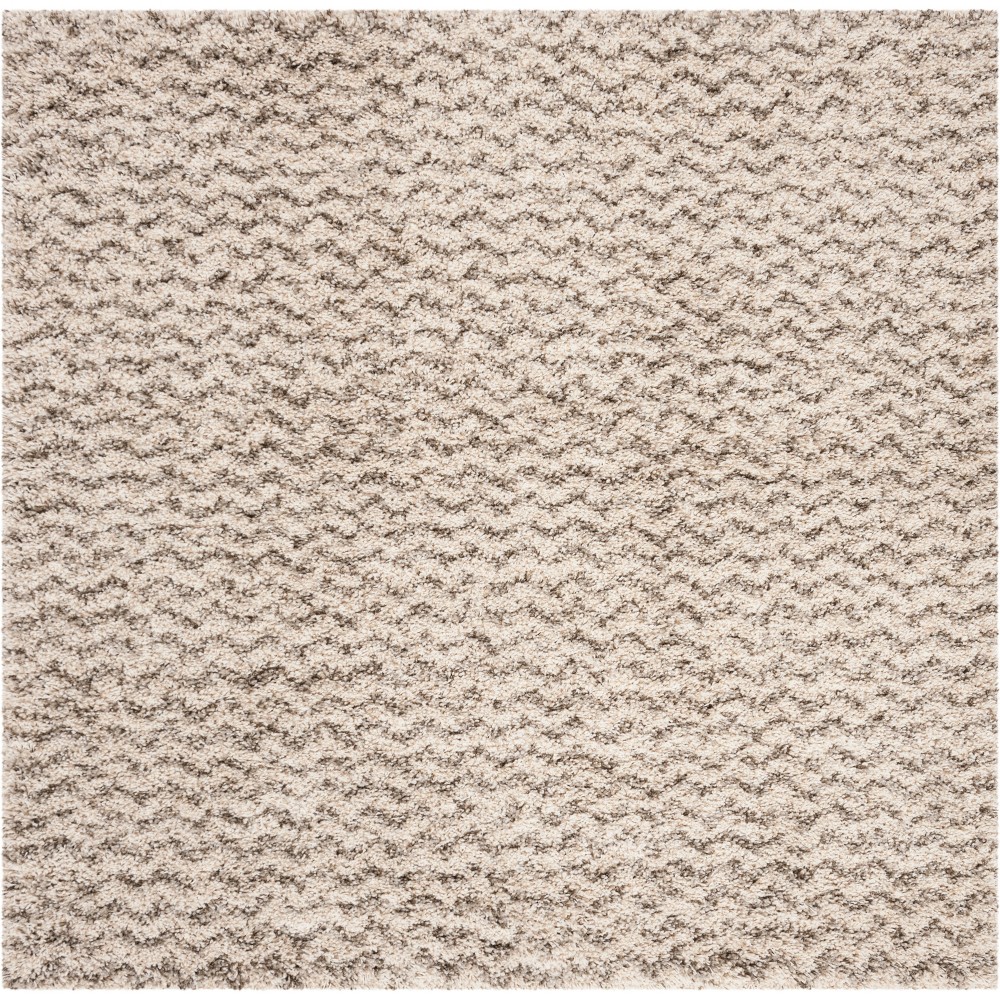 5'x5' Solid Loomed Square Area Rug Ivory/Gray - Safavieh