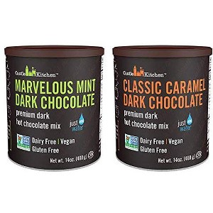 Castle Kitchen Natural Hot Chocolate Mix Variety Pack - Dairy-Free, Vegan - Pack of 2 (Classic Caramel Dark Chocolate & Marvelous Mint Dark Chocolate) - 1 of 3