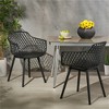 SKRAN Set of 2 Outdoor Dining Chair Set, Plastic Mixed Diamond Grid Chairs for Patio, Balcony, Garden - 2 of 4