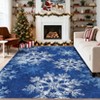 Christmas Rug Washable Rug for Living Room, Snowflake Printed Mats - 4 of 4