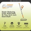 ErgieShovel 54” Bow Rake, Ergonomic Dual Handles, Steel Design, 16 Tines, and Large D Grip for Garden, Gray/Orange, ERG-BWRK16 - 2 of 4