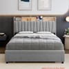 Upholstered Bed Frame w/ Storage Headboard,Platform Bed Frame w/ Storage Drawers, Charging Station No Box Spring Needed - 3 of 4