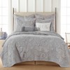 Perla Grey Paisley Quilted Euro Sham - 2pk - Levtex Home - 3 of 3
