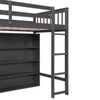 NicBex Twin Size Loft Bed Pine Bed Frame with 8 Open Storage Shelves, Ladder and Full Length Guardrail, No Box Spring Required, Gray - 4 of 4