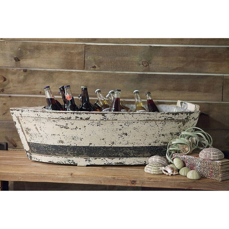Wood Boat with Tin Insert - Storied Home, 4 of 5