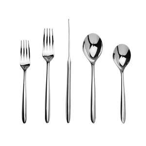 Nambé Dune 5-Piece Place Setting - 18/10 Stainless Steel Flatware Set with Elegant Knife, Forks & Spoons for Everyday Dining - Dishwasher Safe - 1 of 3