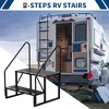 RV Steps with 1 Handrails, Heavy Duty Hot Tub Steps, Portable Mobile Home Stairs Steps, Ladder Stairs for Travel Trailer, Camper, Pool, 2 Step - 3 of 4