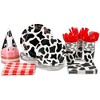 Blue Panda Serves 24 Barnyard Farm Animals Birthday Party Supplies Banner Tablecloth Hats Plates Napkins Cups - 3 of 4
