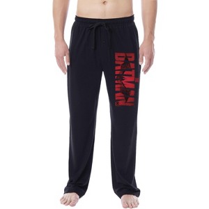 DC Comics Men's The Batman Movie Logo Adult Loungewear Pajama Pants Black - 1 of 3