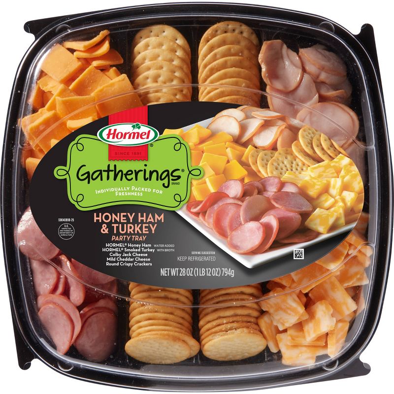 Hormel Gatherings Honey Ham, Turkey, Cheese &#38; Crackers Party Tray - 28oz, 4 of 7
