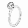 Black Bow Jewelry Sterling Silver Stackable 1/8 Cttw HI/I3 Diamond 7mm Heart Ring - 3 of 4