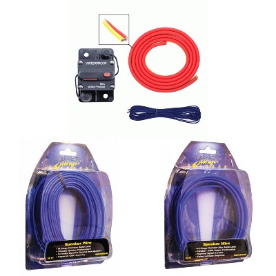 Metra MLAK4-20 100 Amp Breaker 4GA Tinned Pure Copper 20 foot Marine Wiring Kit with 16GA Matte Blue 50ft and 14GA Matte Blue 15ft Tinned Oxygen-Fr...