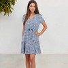 Anna-Kaci Women's V-Neck Button Front Dress with Tie Waist and Tiered Skirt - 2 of 4