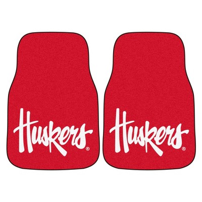 NCAA Nebraska Cornhuskers Carpet Car Mat Set - 2pc
