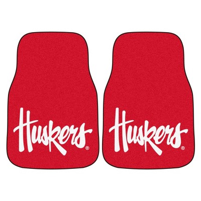 NCAA Nebraska Cornhuskers Carpet Car Mat Set - 2pc