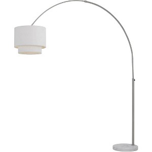 AF Lighting Arched Floor Lamp in Brushed Nickel with Fabric Shade - 1 of 3