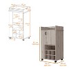 NicBex Mobile Kitchen Island Cart Morden Kitchen Carts on Wheels with Storage with 1 Cabinet and Storage Compartment for Kitchen - 2 of 4