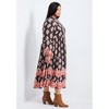Avenue Women's Plus Size Everlasting Bordered Print Blouson Sleeve Dress - 4 of 4