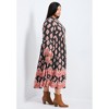 Avenue Women's Plus Size Everlasting Bordered Print Blouson Sleeve Dress - image 4 of 4