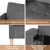 Decor Linen Comfy Round Arms Chair for Living Room, Reading Leisure Chair with High Back for Living Room Bedroom Waiting Room, Grey - 4 of 4