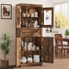 67 Inch Tall Bathroom Cabinet with 4 Doors and Flip Glass Drawer, Storage Cabinet with Adjustable Shelves, Freestanding Organizer for Kitchen, Pantry - 2 of 4