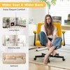APRILSOUL36.60"Velvet Criss Cross Armrest Office Chair with Wheels - Modern for Home Office, Meditation & Creative Work - 3 of 4