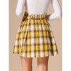 INSPIRE CHIC Women's Vintage Plaid Double Breasted A-Line Pleated Mini Skirt - 3 of 4