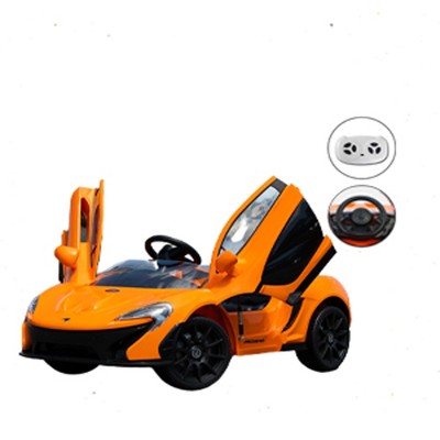 First Drive Mclaren P1 Kids Electric Ride On Toy Sports Car for Kids Ages 3-6 Years with Remote Control, Headlights, Aux Cord, and Horn, Orange