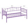 Metal Twin DayBed with Trundle, Sofa Bed Frame with Pull Out Trundle, Steel Slatted Support Platform Bed, Daybed for Bedroom Living Room Small Spaces - 3 of 4