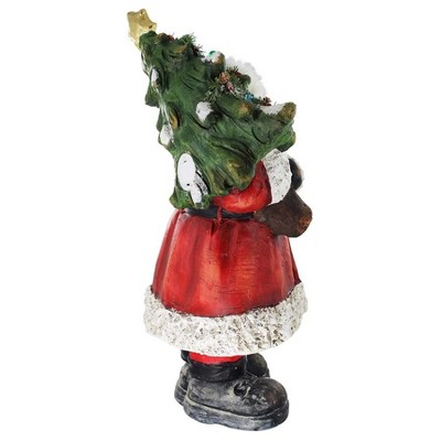 Festive Santa Claus Resin Statue with LED Lights