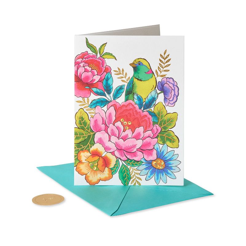 Bird and Flowers Card - PAPYRUS, 1 of 7