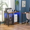 Aheaplus Printer Stand with Charging Station, Paper Shredder Stand Rack with Wheels, 3-Tier Lateral Office Filing Cabinets - 2 of 4