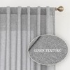 Faux Linen Texture Light Filtering Back Tab Curtains, Semi Sheer Farmhouse Window Curtains (2 Panels) - 2 of 4