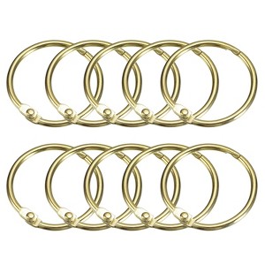 Unique Bargains Carbon Steel Loose Leaf Binder Snap Shower Curtain Rings 20 Pcs - 1 of 4