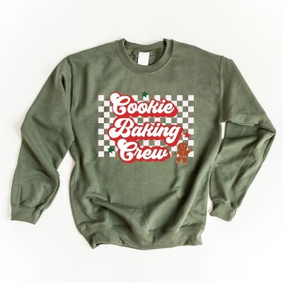 Simply Sage Market Women's Graphic Sweatshirt  Cookie Baking Crew Checkered
