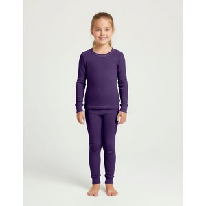 City Threads Girls USA-Made Soft & Cozy Thermal Long Johns 2-Piece Set - Warm Base Layer & Loungewear - 1 of 4
