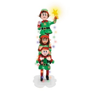 6 Ft. 5 3/4" Light-Up LED Elf Stack with Sound Indoor & Outdoor Christmas Decoration - 1 of 3