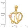 Black Bow Jewelry 14k Two Tone Gold Grace Collection 15mm Heart Initial N Pendant - 4 of 4