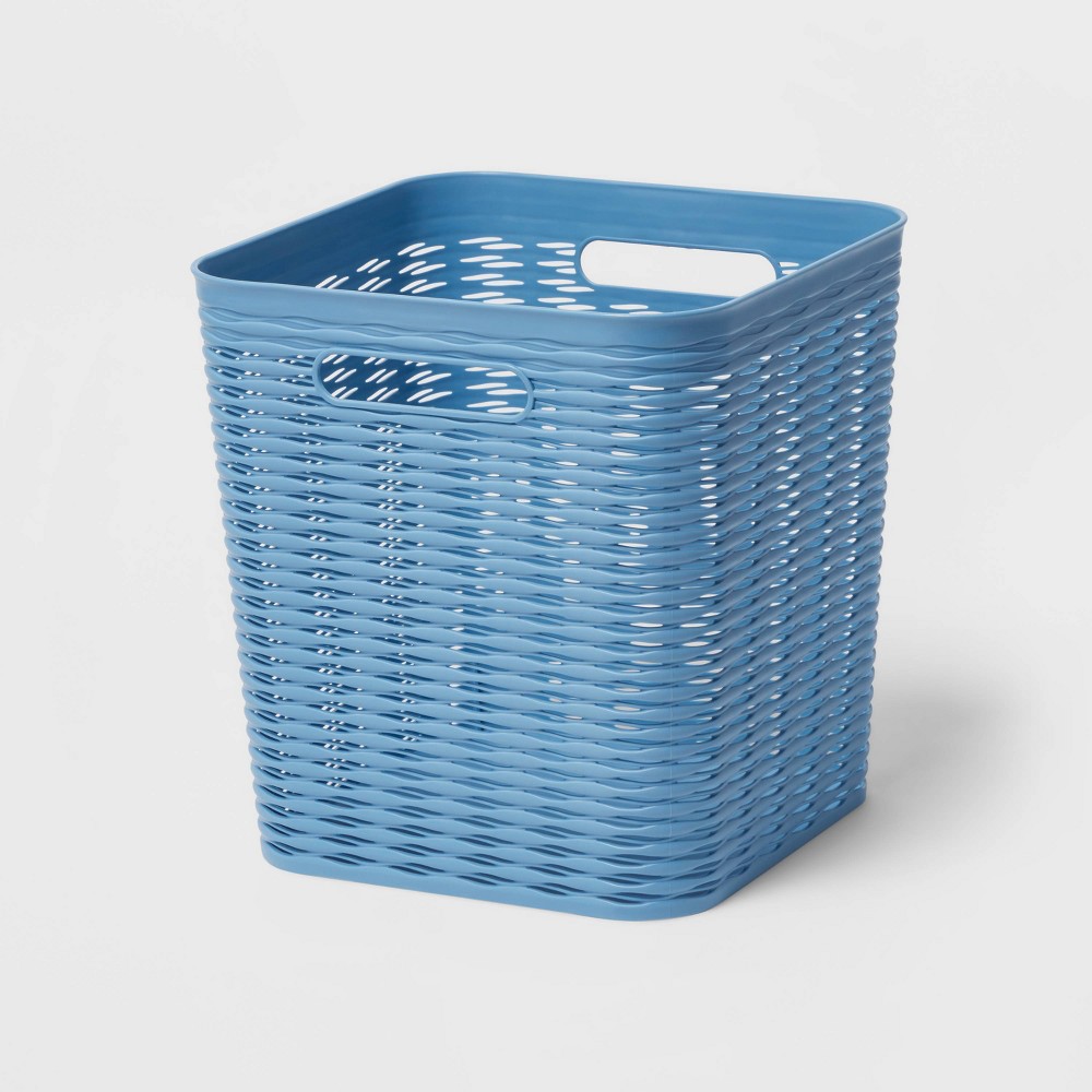 Wave 11" Cube Storage Bin Blue - Room Essentials