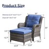 POCASSY Wicker Patio Lounge Chairs with Ottomans and Cushions, Set of 2 - 4 of 4