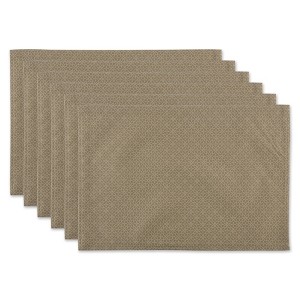 Design Imports Stone Tonal Lattice Print Outdoor  Placemat Set/6 - 1 of 4