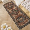 Area Rugs, Machine Washable Vintage Soft Low Pile Rugs, Oriental Accent Carpet with Non-Slip Backing,Floor Carpet for Living Room, Hallway, Laundry - 2 of 4