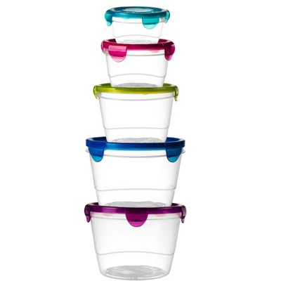 Clear Plastic 10-Piece Food Storage Container Set