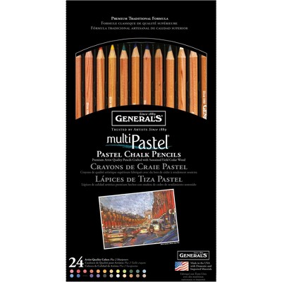 General's Multi-Pastel Chalk Pencils, Assorted Colors, Set of 24