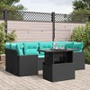 vidaXL Patio Sofa Set with Cushions and Table Outdoor 7 Piece Poly Rattan - Black without storage - 2 of 4