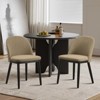 Modern Dining Chairs Set of 2, Linen Upholstered, Wood Legs - 4 of 4